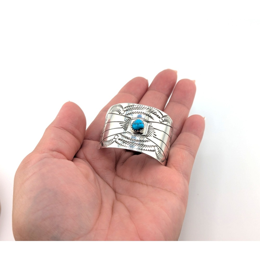 Handcrafted Navajo Kingman‎ Turquoise Hair Pin Accessory 1/2 Moon Barrette **